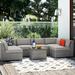 Lark Manor™ Amjad 7 Piece Sectional Seating Group w/ Cushions Synthetic Wicker/All - Weather Wicker/Wicker/Rattan in Blue | Outdoor Furniture | Wayfair