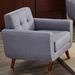 Lounge Chair - George Oliver Zohaib 31.1" Wide Tufted Linen Lounge Chair Linen/Wood in Gray | 32.5 H x 31.1 W x 29 D in | Wayfair LGLY6148 42925436