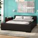 Latitude Run® Astor Low Profile Platform Bed Upholstered/Faux leather in Black | 30.1 H x 90 W x 94.9 D in | Wayfair LATT3742 37934733