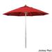 California Umbrella 9' Rd. Aluminum Frame, Fiberglass Rib Patio Umbrella, Push Open,Anodized Silver Finish, Sunbrella Fabric