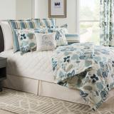 Savannah floral blue linen weave quilt mini set