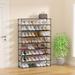 Modern Shoe Rack Organizer Tower for Small Spaces - Black, Waterproof Fabric