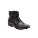 Extra Wide Width Women's The Terri Leather Bootie by Comfortview in Black (Size 10 1/2 WW)