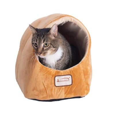 Cat Pet Small Dog Cave Shape Bed, Brown by Armarkat in Brown Ivory