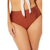 Plus Size Women's Metallic High Waist Bikini Bottom by Swimsuits For All in Shiny Dattero (Size 12)