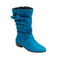 Extra Wide Width Women's Heather Wide Calf Boot by Comfortview in Teal (Size 10 1/2 WW)