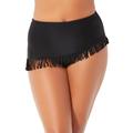 Plus Size Women's Fringe Sarong Skirt by Swimsuits For All in Black (Size 20)