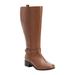 Wide Width Women's The Donna Wide Calf Leather Boot by Comfortview in Cognac (Size 7 W)