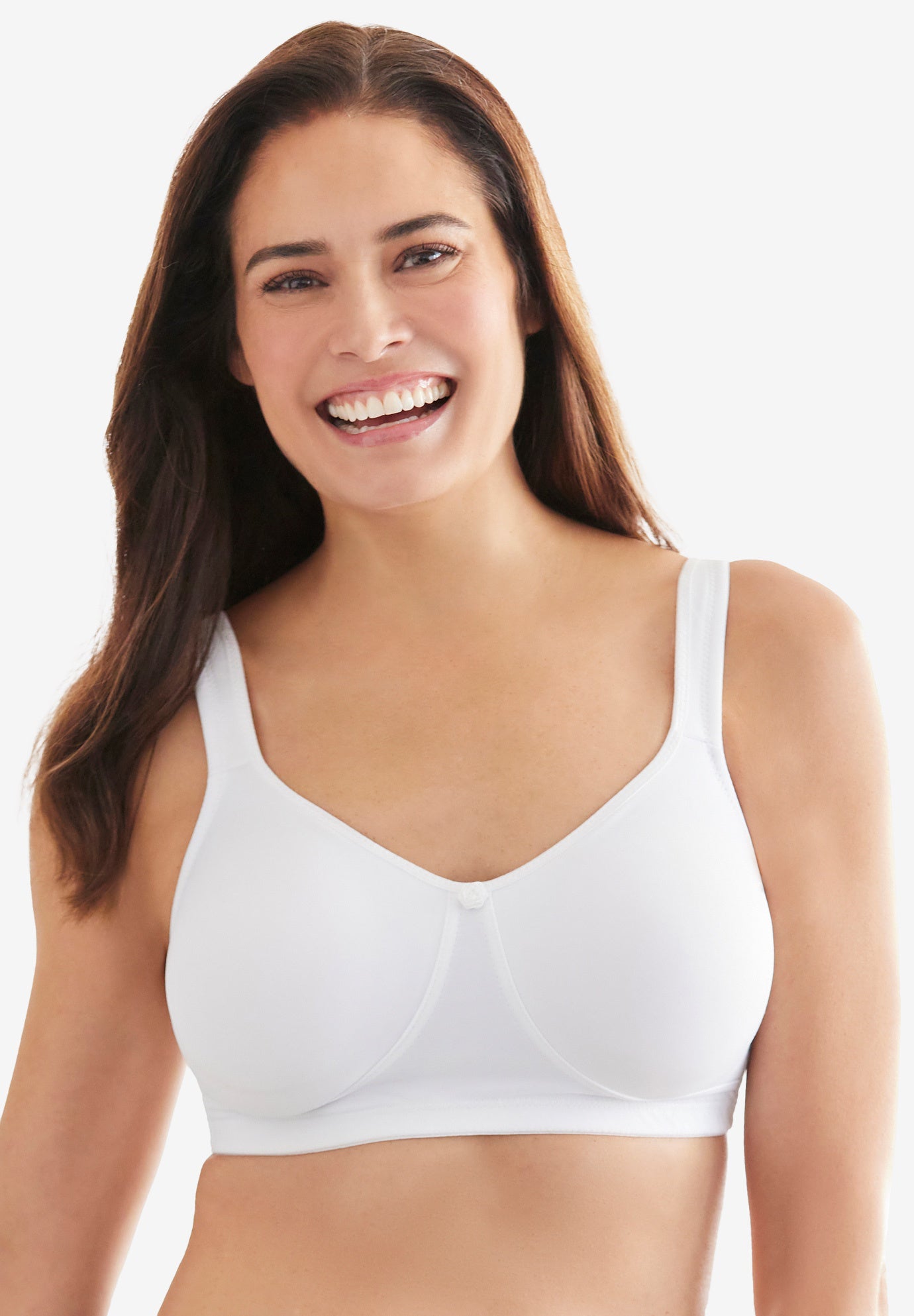 Plus Size Women's Wireless Microfiber T-Shirt Bra by Comfort Choice in White (Size 38 G)