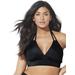 Plus Size Women's Loop Strap Halter Bikini Top by Swimsuits For All in Black (Size 16)