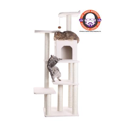 Real Wood 68" Six Levels Cat Tree Condo by Armarkat in Ivory