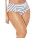 Plus Size Women's Scout High Waist Bikini Bottom by Swimsuits For All in Black White Stripe (Size 6)