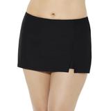 Plus Size Women's Side Slit Swim Skort by Swimsuits For All in Black (Size 16)