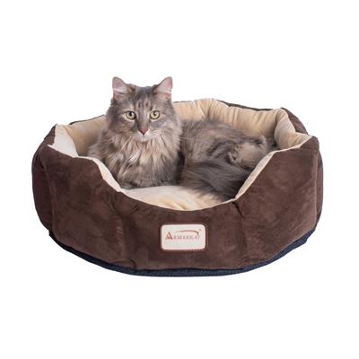 Cozy Pet Bed, Mocha/Beige For Cats And Extra Small Dogs by Armarkat in Beige Mocha
