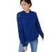 Plus Size Women's Pointelle Mockneck Pullover by ellos in Royal Cobalt (Size 14/16)