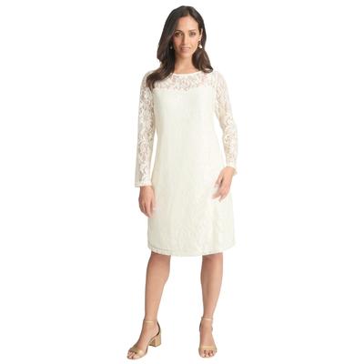 Plus Size Women's Stretch Lace Shift Dress by Jessica London in Ivory (Size 30)