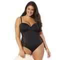 Plus Size Women's Crochet Underwire One Piece Swimsuit by Swimsuits For All in Black (Size 22)