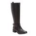 Extra Wide Width Women's The Donna Wide Calf Leather Boot by Comfortview in Black (Size 8 1/2 WW)