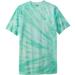 Men's Big & Tall Shrink-Less™ Lightweight Longer-Length Crewneck Pocket T-Shirt by KingSize in Tidal Green Marble (Size 10XL)