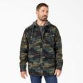 Dickies Men's Water Repellent Duck Hooded Shirt Jacket - Hunter Green Camo Size 2 (TJ213)