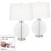 Clear Glass Carrie Table Lamp Set of 2 with Dimmers