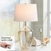 Ania Champagne Glass Jar Table Lamp with Dimmer with USB Charging Port