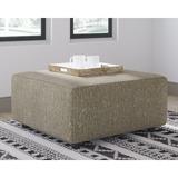 Signature Design by Ashley Hoylake 39" Wide Square Standard Ottoman Polyester/Scratch/Tear Resistant in Black/Brown | 19 H x 39 W x 39 D in | Wayfair