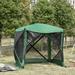 Outsunny Screen Camping Outdoor 7 Ft. W x 7 Ft. D Fiberglass Pop-up Gazebo Plastic/Soft-top in Green | 85.2 H x 85.2 W x 82.8 D in | Wayfair
