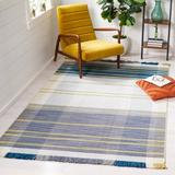 Blue/Green 27 x 0.12 in Area Rug - Sand & Stable™ Omar Plaid Handmade Flatweave Wool/Teal/Beige Area Rug Cotton/Wool | 27 W x 0.12 D in | Wayfair