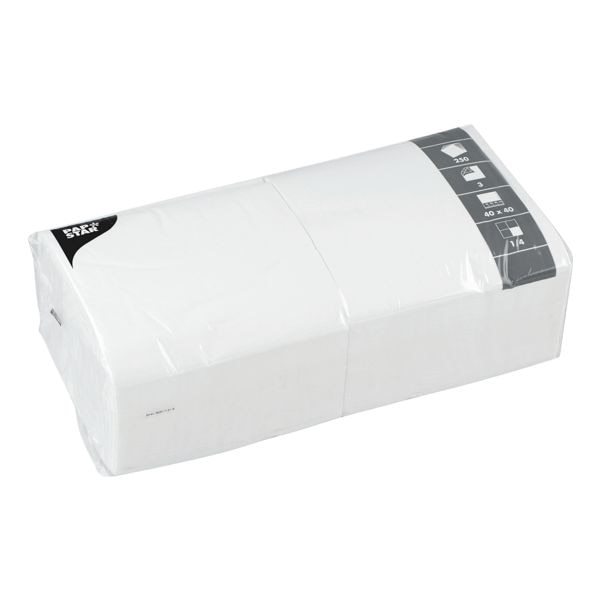 Papstar 250 Servietten 3-lagig weiß - 40 x 40 cm weiß, 40x40 cm Image