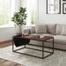 Riley Indoor Walnut Sofa Table with Metal Frame and Canvas Hanger