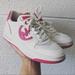 Michael Kors Shoes | Michael Kors White And Pink Logo Sneakers Sz: 6 | Color: Pink/White | Size: 6