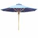 Highland Dunes Coleridge 7.6' Market Umbrella, Bamboo in Blue/Navy | 88 H in | Wayfair AC-151-12