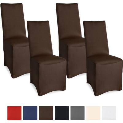 4er Set Bankett Stuhlhusse Leona StretchBraun Image