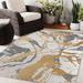 Gray/White 60 x 0.08 in Area Rug - Wrought Studio™ Demetrianna Abstract White/Gray/Gold Indoor/Outdoor Area Rug Polyester | 60 W x 0.08 D in | Wayfair