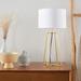 Latitude Run® Modern Geometric Metal Table Lamp Metal/Fabric in Yellow | 24 H x 12 W x 12 D in | Wayfair B6F00BC23C904E0A9941C1B86A9DBDE7