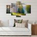 East Urban Home Subtle Evening Light Through the Trees II - 5 Piece Wrapped Canvas Painting Print Set Canvas, Wood in Green | 1 D in | Wayfair