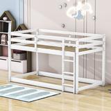 Brodhead Kibby Twin Over Twin Low Loft Bunk Bed by Viv + Rae™ in White | 46 H x 42 W x 79 D in | Wayfair 1127313F25184DC98D2F5301A1F29196