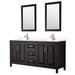 Wyndham Collection Daria 72" Double Bathroom Vanity Set w/ Mirror Wood/Marble in Gray | 35.75 H x 72 W x 22 D in | Wayfair WCV252572DKGCMUNSM24