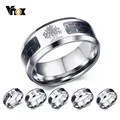 Vnox — Bague en fibre de carbone avec motif gravé pour homme anneau masculin inoxydable style