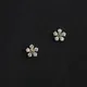 Boucles d'oreilles en argent Sterling 925 Boho Pavé de diamant plaqué de petites fleurs en or 14k