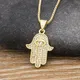 AIBEF-Collier avec Pendentif en Clip Turc pour Femme Mauvais Œil Main Palmier Hamsa Bijoux en