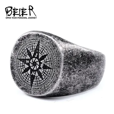 BEIER – bague en acier inoxydable 316L pour homme amulette Novi Odin bijoux de haute qualité