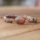 Bracelet à breloques en pierre naturelle de rhodonite pour hommes et femmes perles de 4mm ficelle