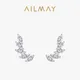 Ailmay – ailes de plumes de luxe en argent Sterling 925 véritable Design étincelant en Zircon pour