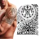 Tatouage TRIBAL temporaire tortue MAORI polynésien noir hommes femmes