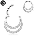 Boucles d'oreilles en forme de lune et de nez en titane en Zircon G23