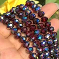 Perles Rondelle à Facettes en Verre Clip Autrichien Rouge et Bleu de Haute Qualité Espacement pour