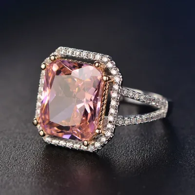 Bagues de mariage en Quartz rose pour femmes bijoux en argent Sterling 925 pierres précieuses