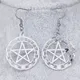 Boucles d'oreilles pendantes en acier inoxydable avec pentagramme pour femme boucles d'oreilles en